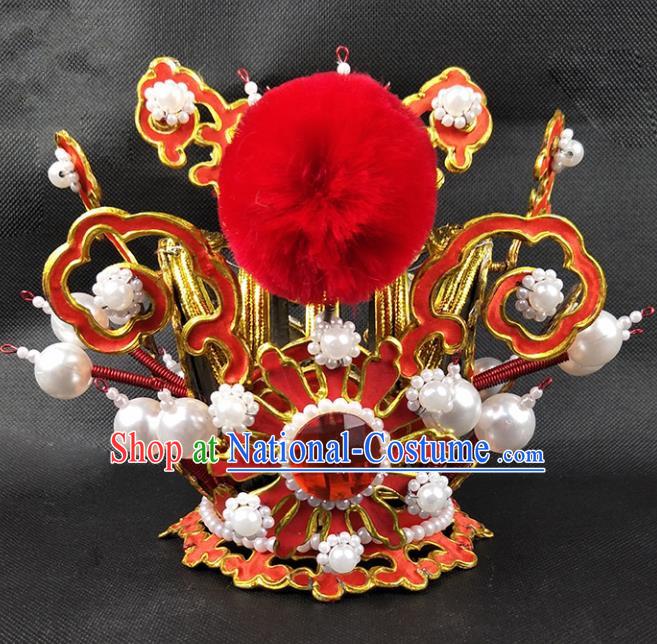 Chinese Traditional Peking Opera Niche Hair Accessories Ancient Prince Hairdo Crown for Men