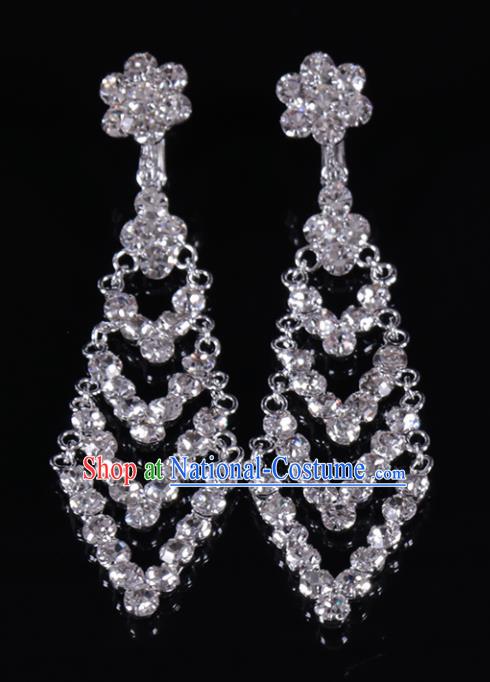 Chinese Traditional Peking Opera Diva Jewelry Accessories Crystal Earrings for Women