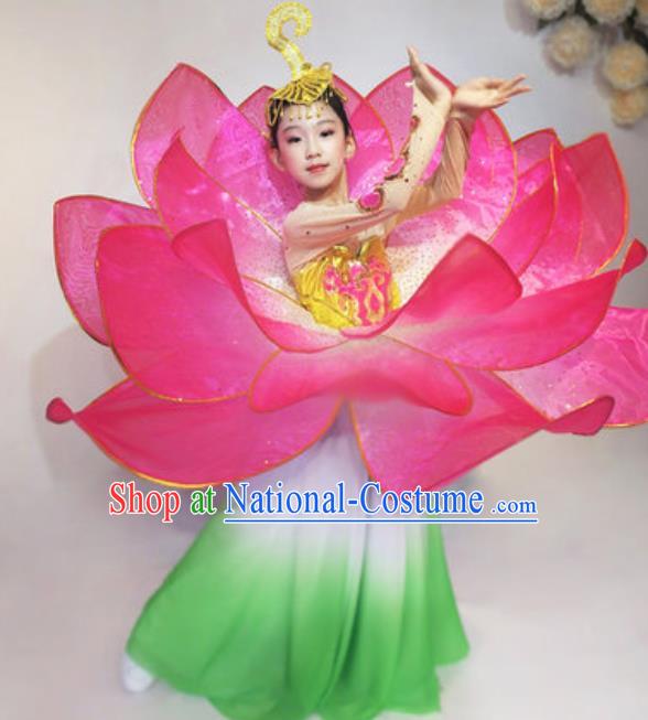 Professional Opening Dance Costume Stage Performance Lotus Dance Dress for Kids