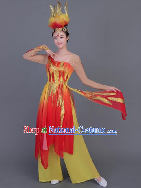 Chinese Traditional Folk Dance Costume Yangko Dance Dress for Women