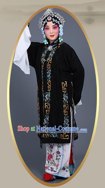 Chinese Traditional Beijing Opera Actress Costumes Ancient Nobility Lady Black Dress for Adults