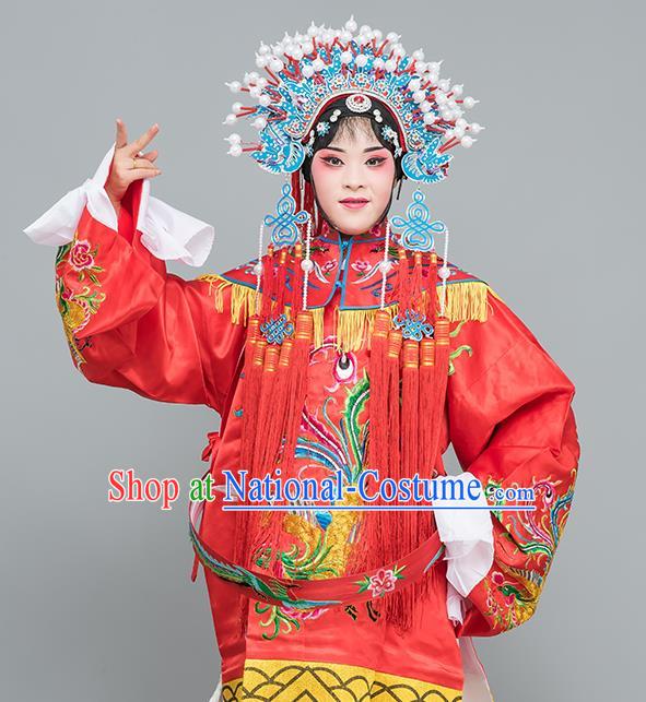 Chinese Traditional Peking Opera Diva Costumes Ancient Imperial Consort Red Dress for Adults