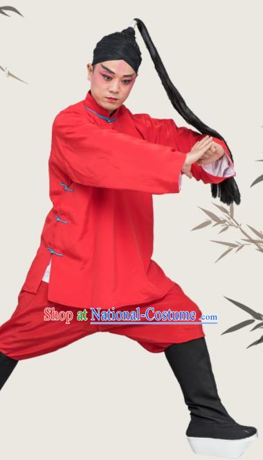 Chinese Traditional Peking Opera Takefu Costume Ancient Prisoner Red Clothing for Adults