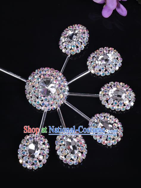 Chinese Traditional Peking Opera Diva Hair Accessories Colorful Crystal Hairpins for Women