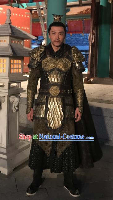 Chinese Traditional Ancient Costumes The Rise of Phoenixes Tang Dynasty General Body Armor for Men