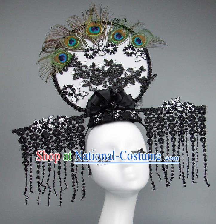 Handmade Halloween Cosplay Hair Accessories Chinese Stage Performance Tassel Hair Clasp Headdress for Women