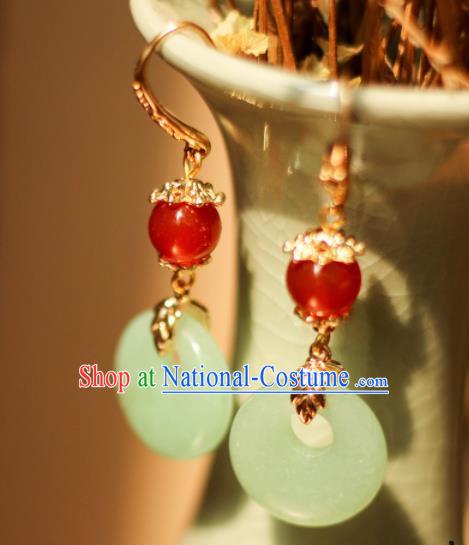 Traditional Chinese Handmade Ancient Jade Earrings Accessories for Women