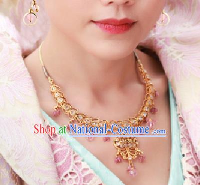 Chinese Traditional Handmade Hanfu Necklace Ancient Queen Necklet for Women