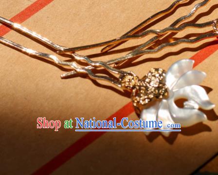 Chinese Traditional Handmade Shell Lotus Hair Clip Hair Accessories Ancient Hairpins for Women