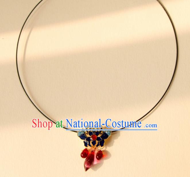 Traditional Chinese Handmade Ancient Blueing Necklace Accessories for Women