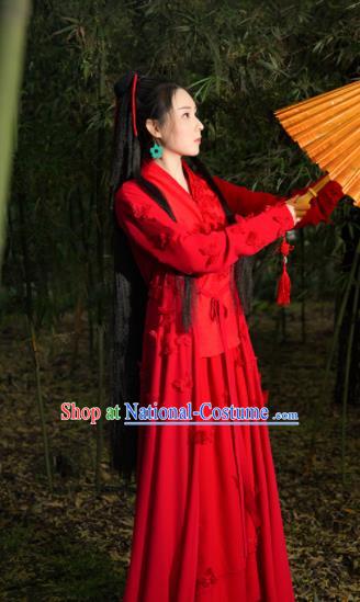 Chinese Ancient Palace Lady Hanfu Han Dynasty Imperial Concubine Queen Embroidered Historical Costumes