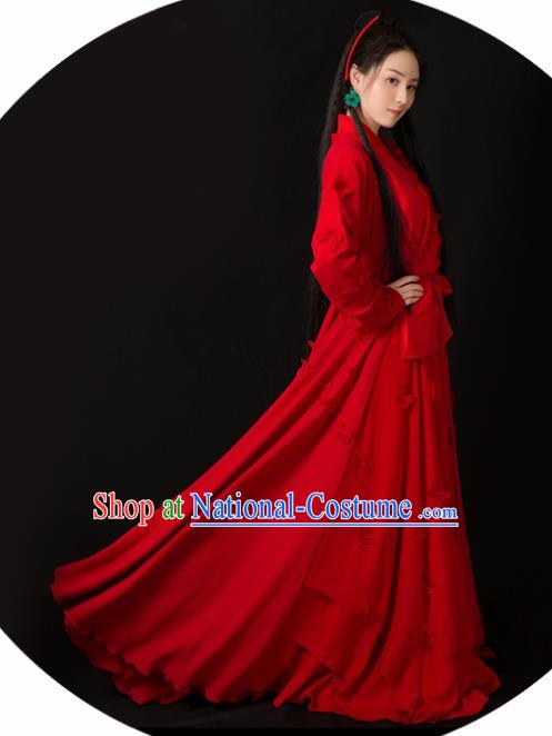 Chinese Ancient Palace Lady Hanfu Han Dynasty Imperial Concubine Queen Embroidered Historical Costumes