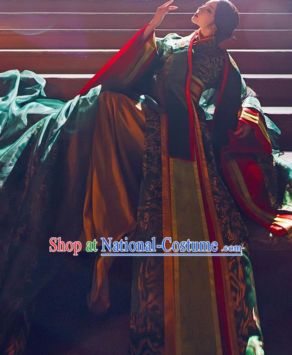 Chinese Traditional Imperial Consort Hanfu Dress Ancient Qin Dynasty Goddess Embroidered Costumes for Women