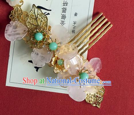 Handmade Chinese Ancient Hair Accessories Hanfu Flowers Hair Comb Hairpins for Women