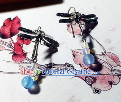 Chinese Ancient Hanfu Jewelry Accessories Traditional Dragonfly Earrings for Women