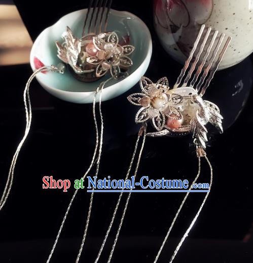 Chinese Handmade Ancient Tassel Hair Comb Hair Accessories Hanfu Hairpins for Women