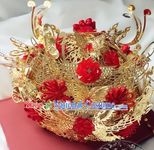 Chinese Handmade Ancient Wedding Phoenix Coronet Hair Accessories Hanfu Hairpins for Women