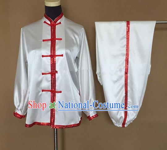 Chinese Traditional Martial Arts Costumes Tai Chi Tai Ji Training Silk Clothing for Adults