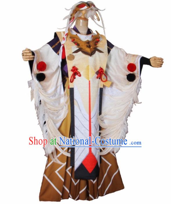 Asian Japanese Traditional Swordsman Costumes Ancient Cosplay Onmyoji Clothing for Men