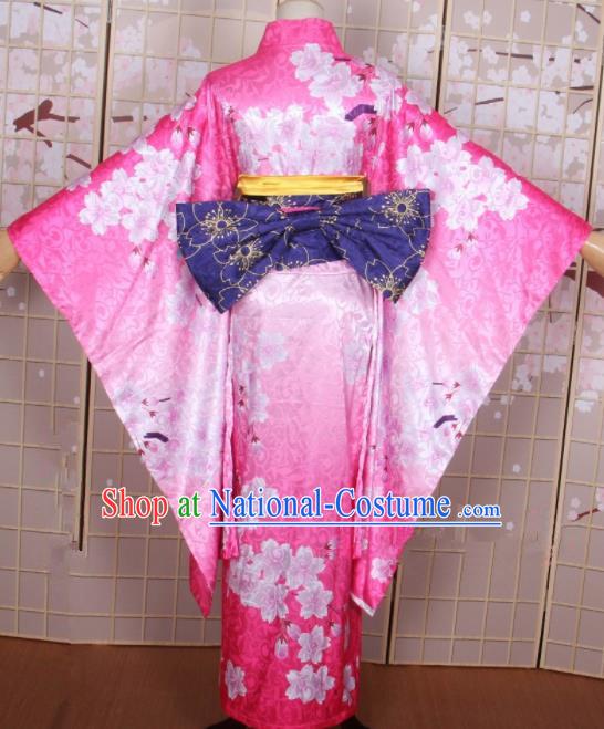 Asian Japanese Traditional Cosplay Costumes Ancient Yokime Furisode Kimono Yukata Clothing for Women