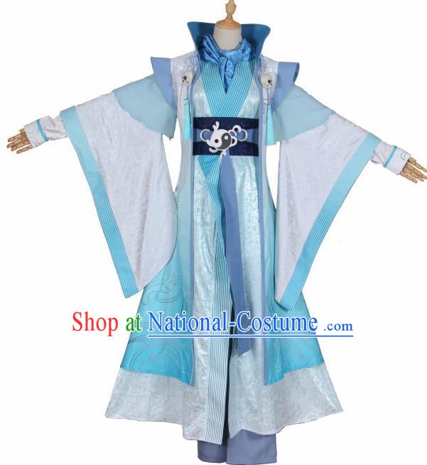 Chinese Traditional Cosplay Taoist Costumes Ancient Swordsman Clothing for Men