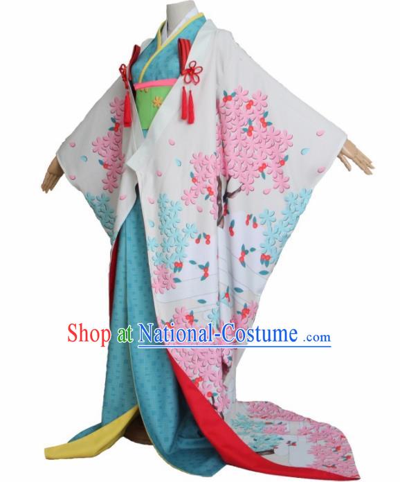 Asian Traditional Furisode Kimono Cosplay Costumes Japanese Ancient Geisha Yukata Clothing for Women