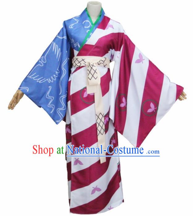 Asian Japanese Traditional Courtesan Costumes Furisode Kimono Ancient Cosplay Geisha Yukata Clothing for Women