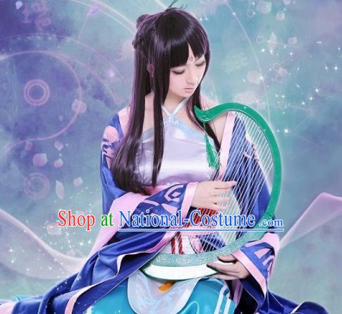 Chinese Traditional Cosplay Princess Costumes Ancient Peri Silk Hanfu Dress for Women