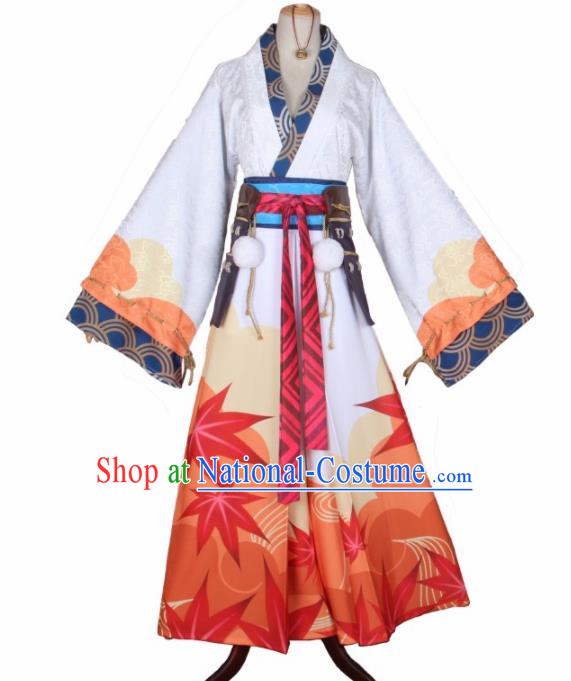 Asian Japanese Traditional Cosplay Onmyoji Costumes Ancient Furisode Kimono Yukata Clothing for Women