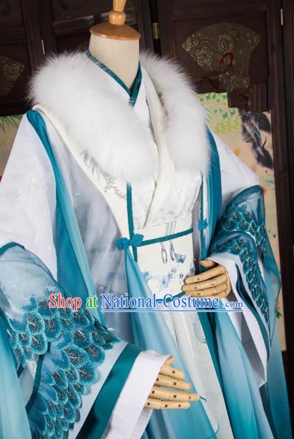 Traditional Chinese Handmade Cosplay Swordswoman Costumes Ancient Han Dynasty Queen Hanfu Dress for Women