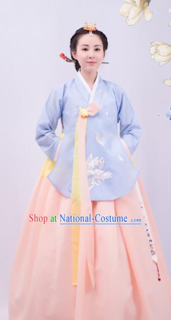 Asian Korean Traditional Wedding Costumes Embroidered Hanbok for Women