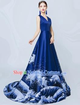 Top Performance Catwalks Costumes Wedding Navy Full Dress for Women