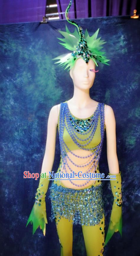 Top Grade Halloween Stage Performance Costumes Sea World Cosplay Clothing and Headdress for Women