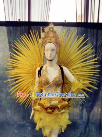 Top Grade Stage Performance Costumes Brazilian Carnival Feather Clothing and Wings Headdress for Women