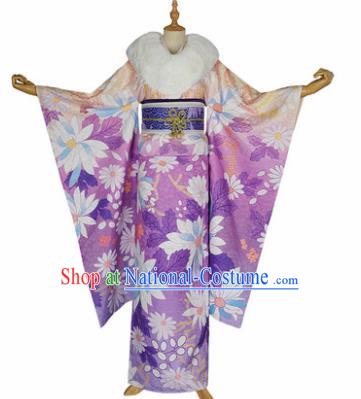 Japanese Traditional Courtesan Furisode Kimono Costumes Ancient Cosplay Geisha Yukata Clothing for Women