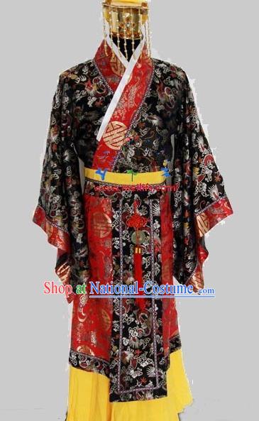 Chinese Traditional Qin Dynasty Emperor Costumes Ancient King Clothing and Headpiece for Men