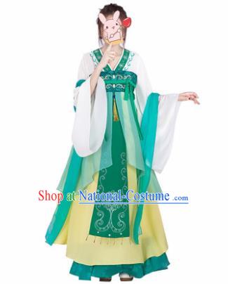 Chinese Traditional Cosplay Princess Costumes Ancient Peri Green Hanfu Dress for Women