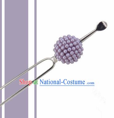 Japanese Traditional Courtesan Purple Ball Hairpins Ancient Geisha Kimono Hair Accessories for Women