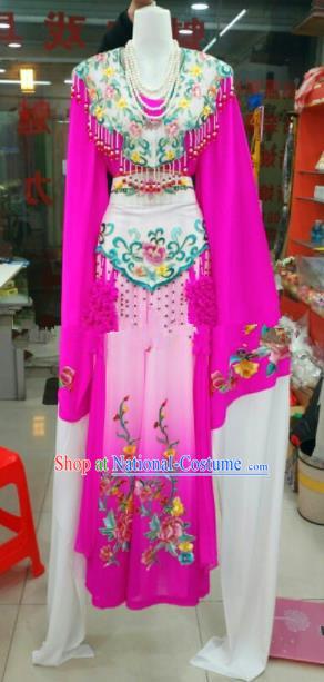 Chinese Traditional Beijing Opera Princess Rosy Silk Dress Ancient Peri Embroidered Costumes for Women