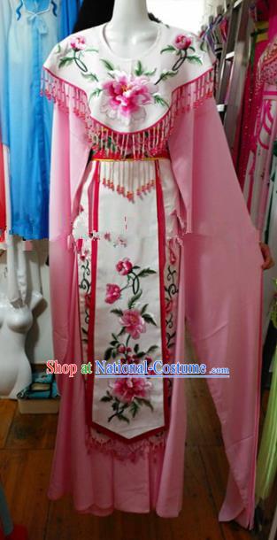 Chinese Traditional Beijing Opera Imperial Consort Pink Dress Ancient Peri Embroidered Costumes for Women