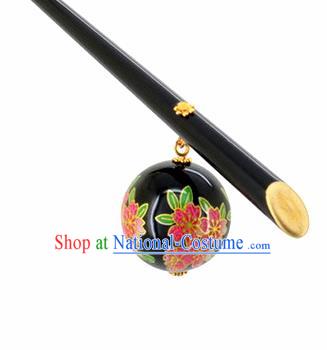 Japanese Traditional Cherry Blossom Hair Accessories Ancient Courtesan Kimono Black Hairpins for Women