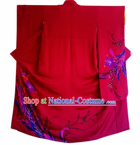 Japanese Traditional Courtesan Furisode Kimono Costumes Ancient Cosplay Yukata Clothing for Women