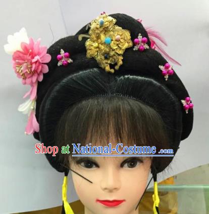 Chinese Traditional Ancient Beijing Opera Diva Wig Sheath and Hairpins Hair Accessories for Women