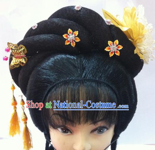 Chinese Traditional Ancient Beijing Opera Diva Wig Sheath and Hairpins Hair Accessories for Women