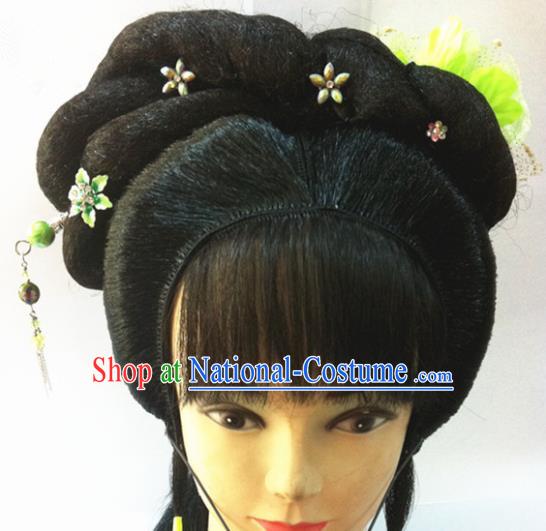 Chinese Traditional Ancient Beijing Opera Wig Sheath and Hairpins Hair Accessories for Women