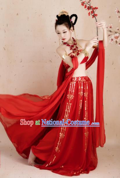 Traditional Chinese Cosplay Fairy Red Hanfu Dress Ancient Peri Princess Costume for Women