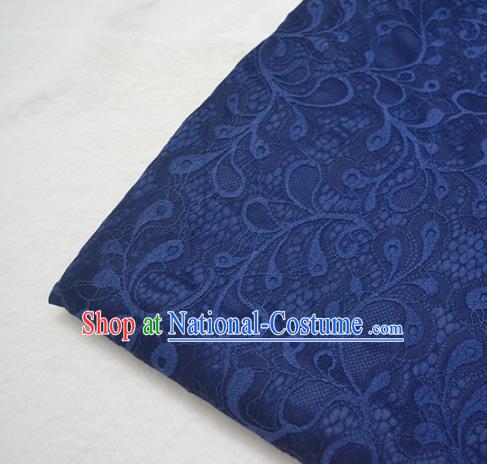 Chinese Royal Navy Brocade Palace Pattern Traditional Silk Fabric Chinese Fabric Asian Material