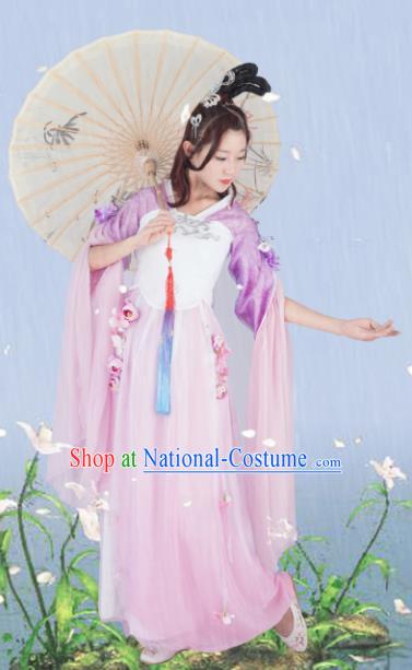 Traditional Chinese Cosplay Princess Lilac Hanfu Dress Ancient Peri Costume for Women