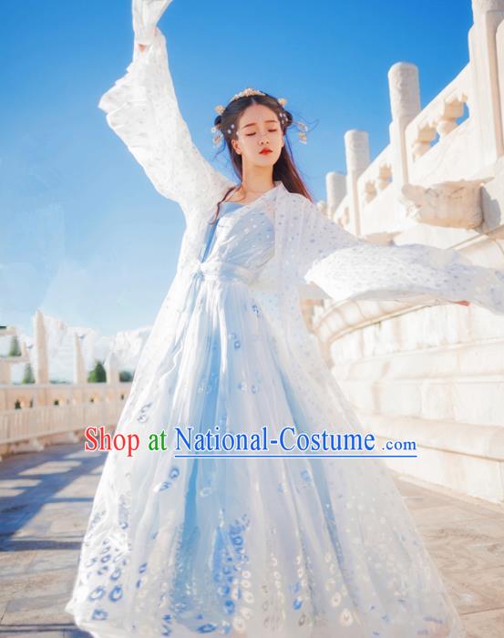 Chinese Ancient Royal Princess Embroidered Costumes Traditional Tang Dynasty Imperial Consort Hanfu Dress for Women