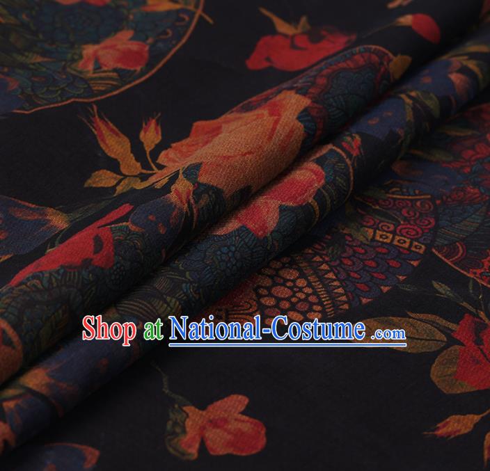 Chinese Traditional Silk Fabric Brocade Embroidered Fabric Dress Material Gambiered Canton Gauze